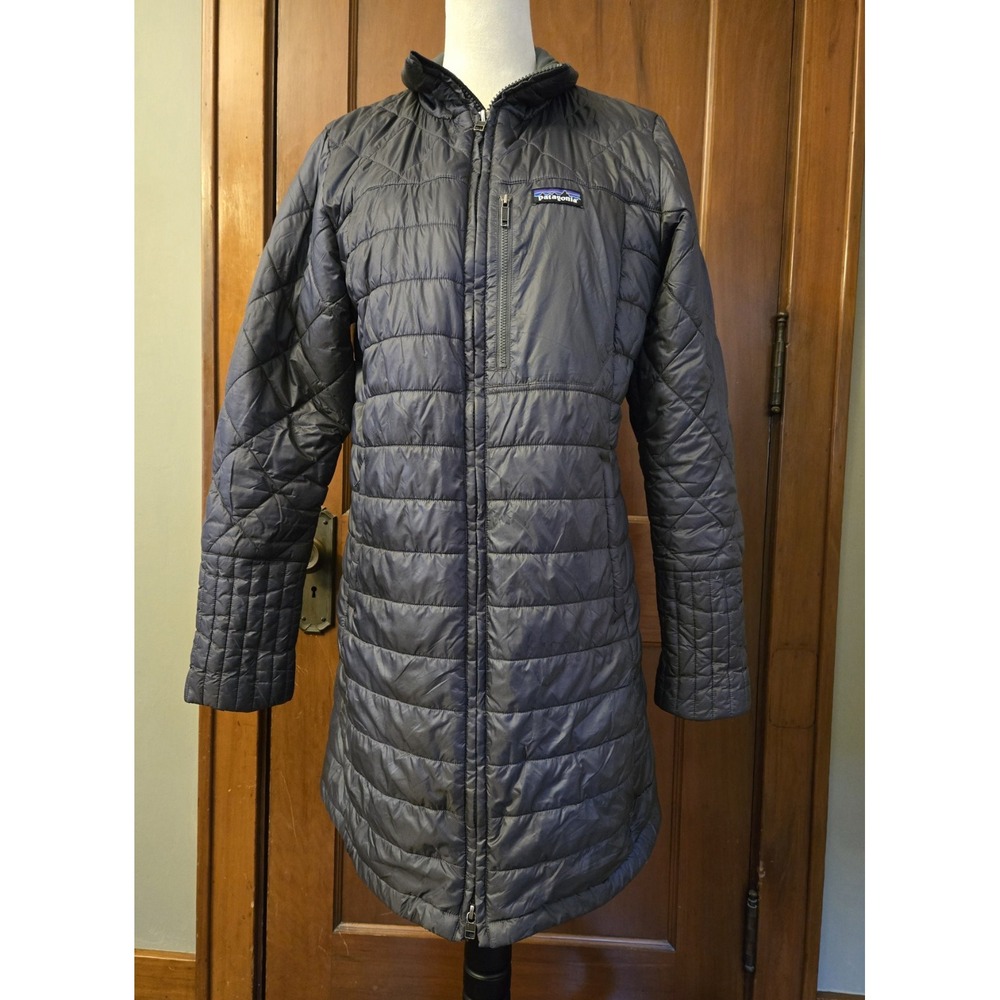 PATAGONIA Women's Sz Lg Radalie Parka Jacket Insulated Quilted Puff Gray *READ